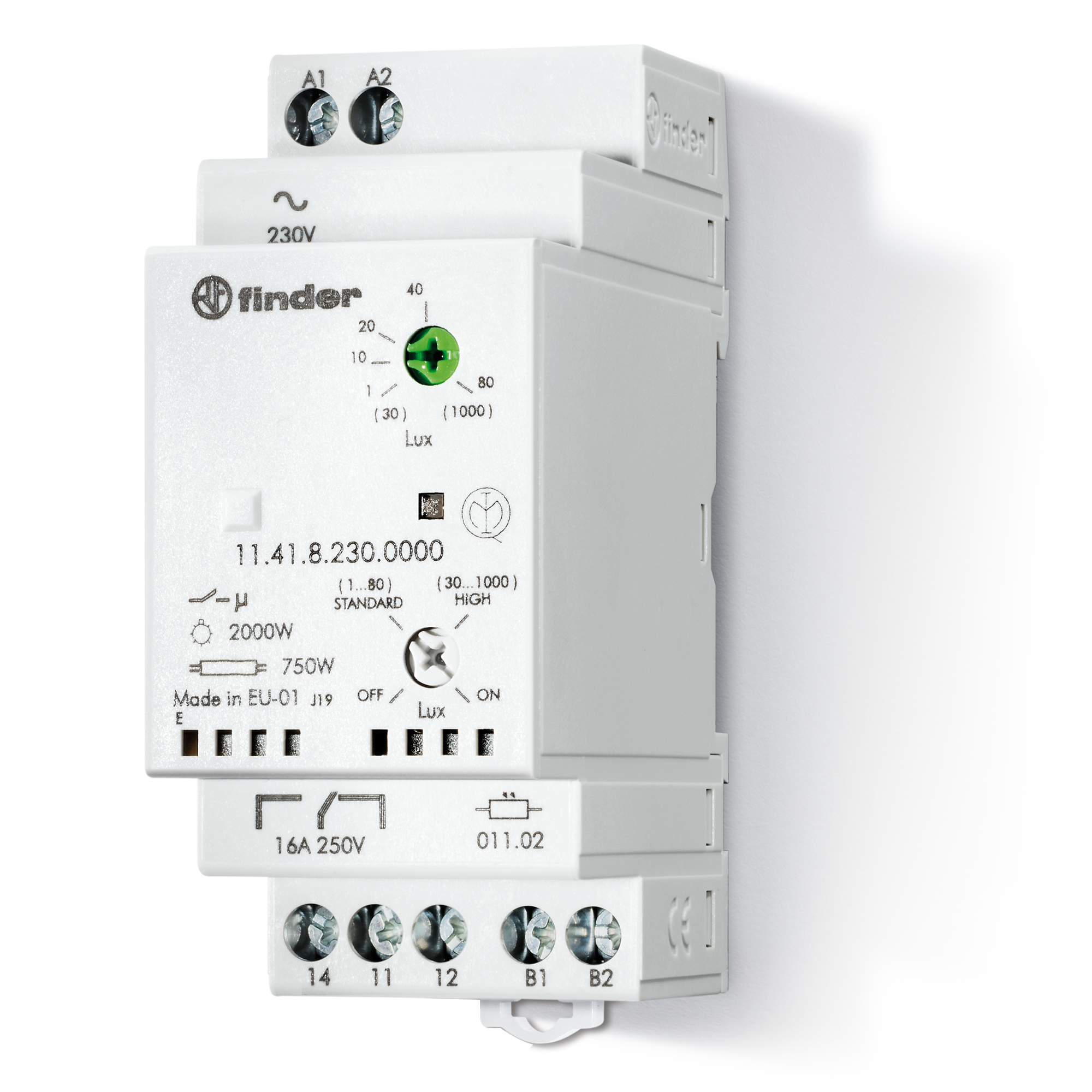 Finder DAYLIGHT SWITCH, SURFACE MOUNT HEAD,1 CHANNEL,1NO12A@250VAC