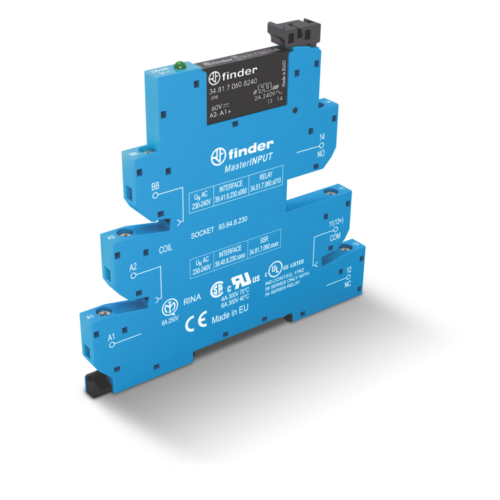 Finder Type 39.40 MasterINPUT SSR 24VAC/DC, 6A@24VDC LOAD, 3 TERMINAL INPUT