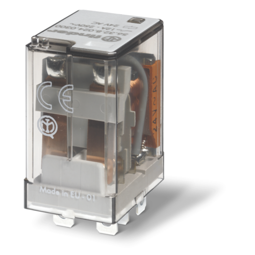 Finder Type 56.32 RELAY 12VAC, LED & TEST BUTTON, 2CO 12A@250VA