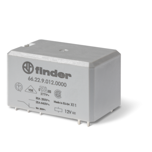 Finder POWER RELAY PCB MOUNT 12VDC, 2CO 30A@250VAC