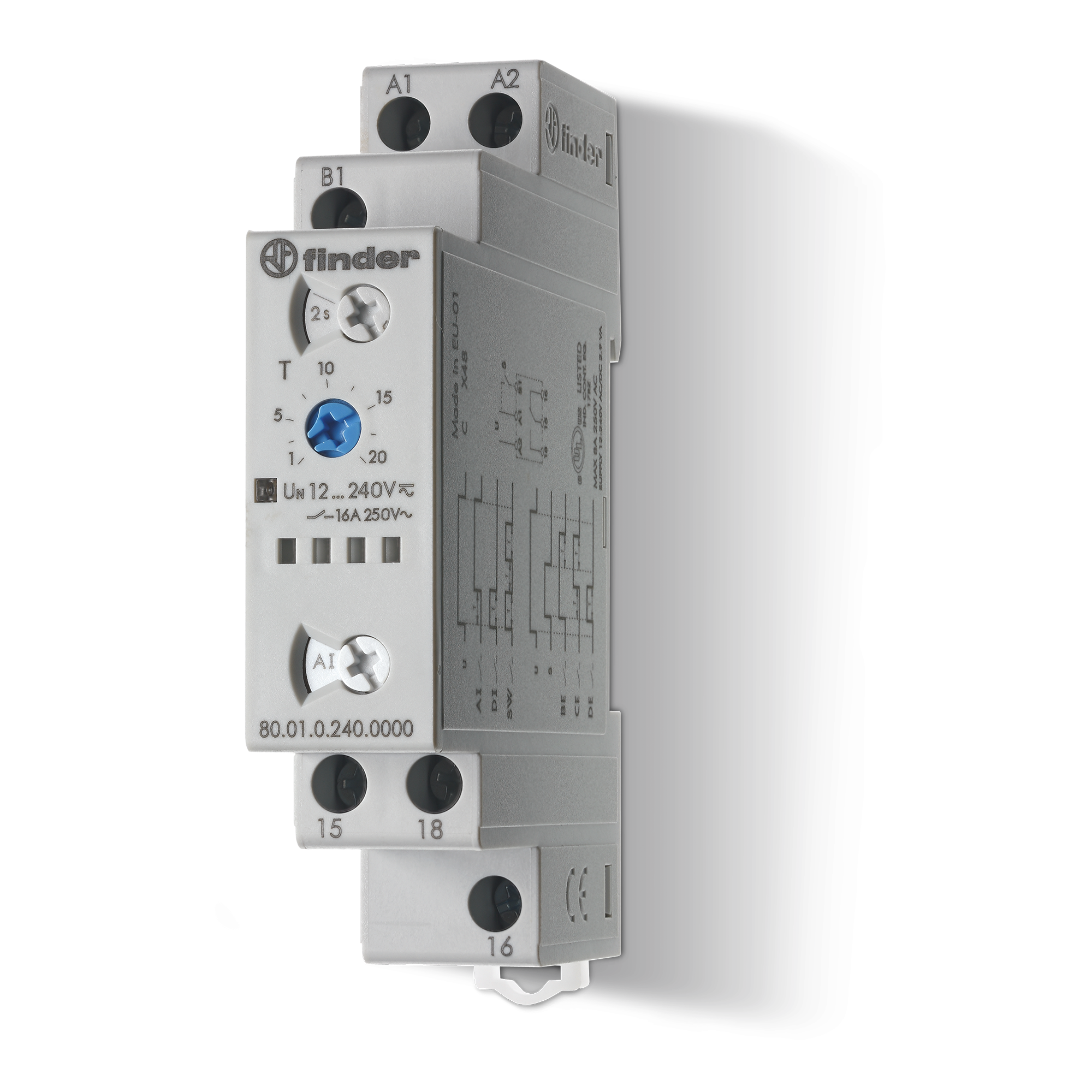 Finder TIMER MULTI (AI,DI,SW,BE,CE,DE), 0.1S-24h,1CO 16/30A@250/400VAC,12-240VAC/DC