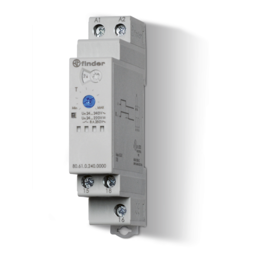 Finder TIMER TRUE POWER-OFF DELAY (BI), >3MIN,1CO 8/15A@250/400VAC, 24-240VAC/DC
