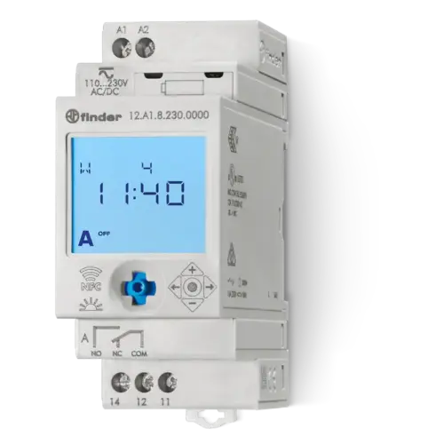 Finder TIMESWITCH, DIGITAL, ASTRONOMIC, 7 DAY,1CO16A@250VAC, 24VAC/DC