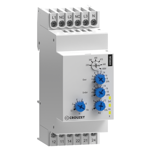 Crouzet HWUA Phase Monitoring Relay – Loss, Sequence, Asymmetry, Voltage, 208-480V