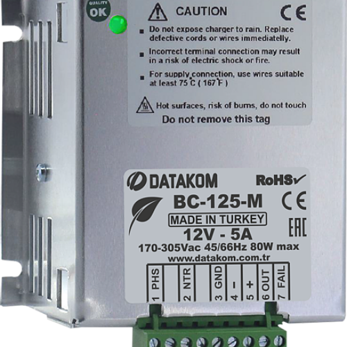 DATAKOM BC-M Series Hi-Efficiency Battery Charger – Switch Mode, 5A Output
