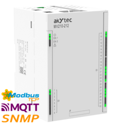 akYtec MV210-212 Digital Input Module – 32DI NPN/PNP, 100kHz, Modbus TCP, Ethernet