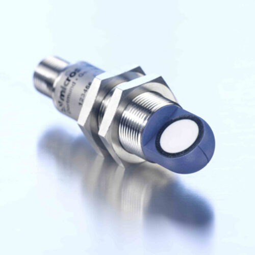 Microsonic PICO+100/WK Ultrasonic Sensor – M18, 1000mm Range, Right Angle