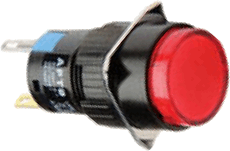 Solitronics SE16D 16mm LED Pushbutton, 18mm Round Bezel, 2NO+2NC