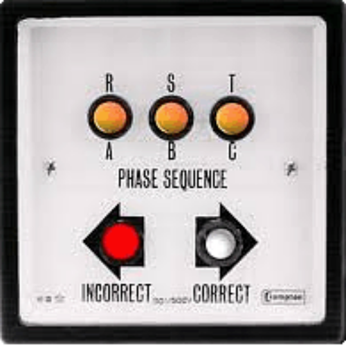 Crompton Phase Sequence Indicator – 301–500VAC, Panel Mount