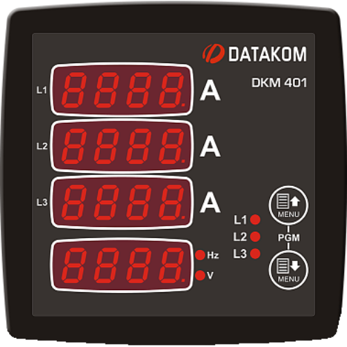 DATAKOM DKM-400 Series Digital Multimeter – 96x96mm, 3-Phase, 5A CT