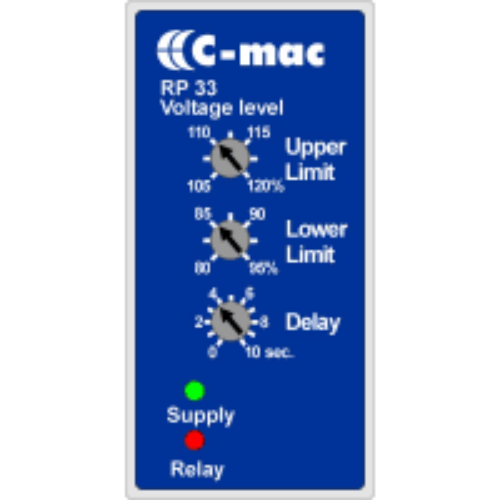 Comadan RP33 3-Phase-Neutral Voltage Relay with Delay – 11 Pin Plug-In